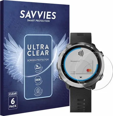 Produktbild von 6x Für Garmin Forerunner 645 Schutzfolie Savvies Displayschutz Display Schutz Folie Klar Transparent