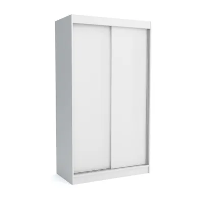 Produktbild von Brent - Kleiderschrank Schiebetüren Emily, Schlafzimmerschrank mit 1 Kleiderstange und Einlegeböden für Kleidung, 100x215x60 cm, Weiß