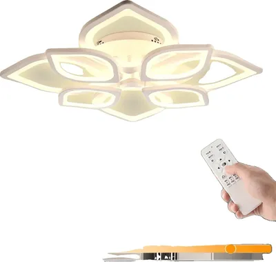 Obrázek produktu pro Stropní svítidlo LED, stmívatelné s dálkovým ovládáním, moderní květinový design, 80 W, nastavitelné