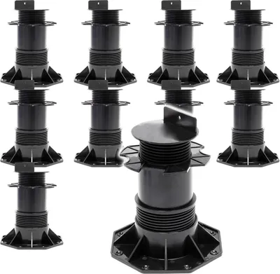 Produktbild von XPOtool Set 10x Stelzlager für Terrassen, 2700kg, 137-215mm, höhenverstellbare Stellfüße für Terrassendielen, Platten und Planken