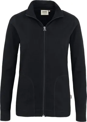 Produktbild von HAKRO Interlock Sweatjacke Damen #227 Gr. 2XL schwarz