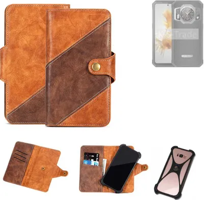 Produktbild von K-S-Trade Handyhülle Schutzhülle Bookstyle Case Wallet-Case kompatibel mit Oukitel WP21 Cover Klapphülle Kantenschutz Smartphone dunkelbraun braun