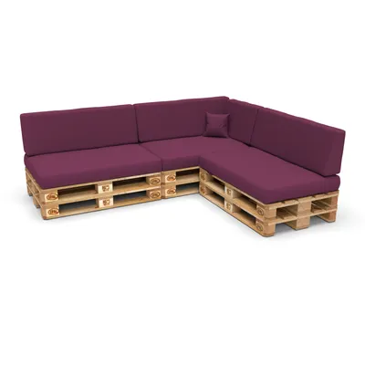 Immagine prodotto di POKAR Cuscini per pallet Cuscini per pallet con rivestimento sfoderabile Divano per pallet, Dimensioni: set di 8, Colore: viola
