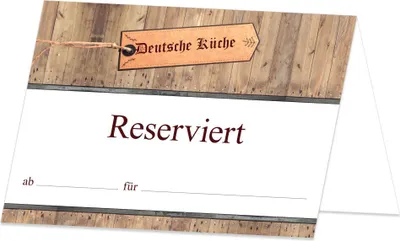 Produktbild von PRICARO Tischreservierung "Deutsch", 50 Stück