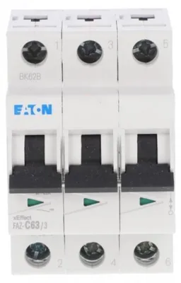 Obrázok produktu pre EATON Miniatúrny istič 63A FAZ-C63/3 3-pólová charakteristika C FAZ-C63/3 (278879)