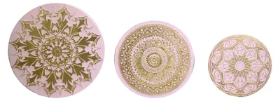 Immagine prodotto di Decorazione da Parete in Legno 3pz rosa tondo