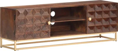Image de Meuble TV 124 x 29 x 45 cm en bois de manguier massif