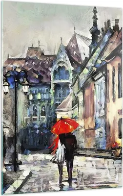 Produktbild von Bilder auf glas - Einteilig - Stadt Straße Haus - 50x70cm - Glasbilder - Wandbilder - Bilder - zum Aufhängen bereit - Wanddekoration aus Glas - Glas Bilder - Wandbild auf Glas - GPA50x70-3940