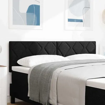 Image de vidaXL Tête de lit avec appui-tête noir 144 cm similicuir