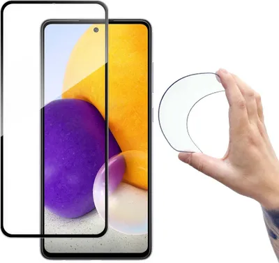 Imagen del producto de Película de vidrio templado flexible de cobertura total Wozinsky, con marco, para Samsung Galaxy A72 4G, color