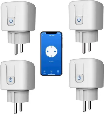 Zdjęcie produktu dla Inteligentne przełączniki Wi-Fi z funkcją harmonogramu i odliczania – sterowanie zdalne za pomocą aplikacji, monitorowanie zużycia energii – kompatybilne z Alexą – nie wymagają huba – zestaw 4 sztuk