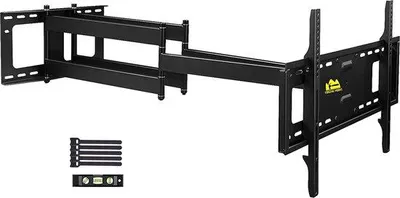 Image de Support mural pour téléviseur, extension de 109 cm, double bras, noir, métal