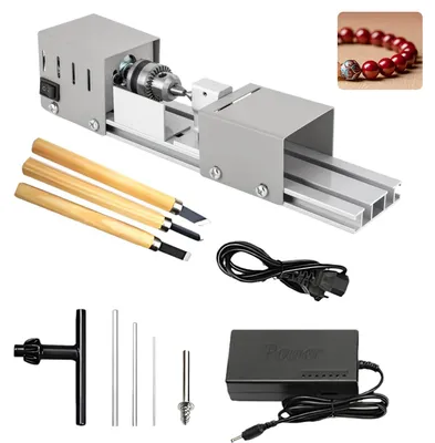 Mini-Drehbank 125 W, 2000-8000 U/min, 7 Gänge, Spannbereich 0,02-0,24 Zoll