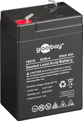 Produktbild von Goobay GO6-4 (4000 mAh, 6 V) - Faston (4,8 mm) olověná baterie, BattG