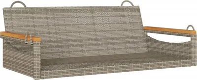 Produktbild von Hängebank Grau 109x62x40 cm Poly Rattan