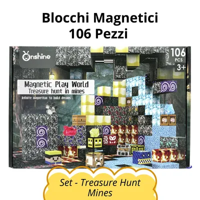 Immagine prodotto di Blocchi Magnetici 106 Pezzi - Set Treasure Hunt Mines - Set di Costruzioni Educative Montessori STEM per Bambini