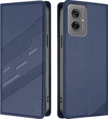 Obrázek produktu pro Pouzdro pro Motorola Moto G55 5G,Polyuretankožené peněženkové pouzdro s přihrádkou na karty a funkcí stojánku Blau