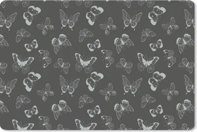 Produktbild von MuchoWow® Schreibtischunterlage Schmetterlinge - Retro - Design 60x40 cm - XXL Mauspad - Großes Mauspad