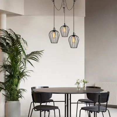 Immagine prodotto di Opviq, Tel - 6686, Lampadario, nero, metallo, 100 x 100 x 130 cm