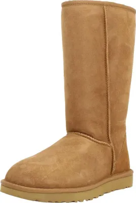 A single brown boot is shown against a white background.