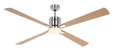 Obrázek produktu pro Stropní ventilátor ECO NEO III 152, kartáčovaný chrom – javor/buk, WiFi, se světlem