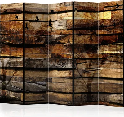 Produktbild von 5-teiliger Doppelseitiger Vlies Paravent - Reflection of Nature II 225x172 cm f-A-0384-z-c