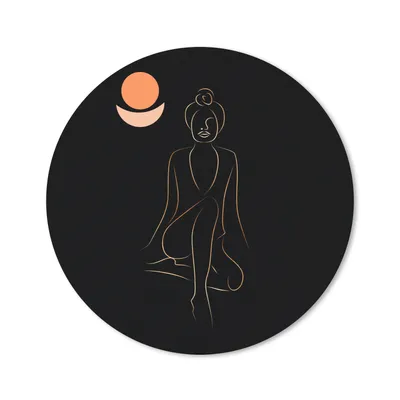 Produktbild von MuchoWow® Mauspad Mousepad Frau - Strichzeichnung - Gold 50x50 cm - Mousepads - Maus Mat - Pad - Mausunterlage - Vinyl