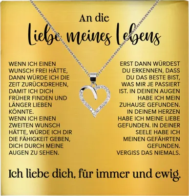 Produktbild von 22Feels Ich Liebe Dich Frauen Geschenk "Meines Lebens" Ehefrau Freundin Herz Halskette Valentinstag Hochzeitstag Jahrestag (Damen Silber 925/000 Schmuck)