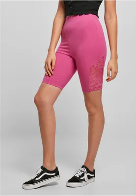 Image de Urban Classics TB4790 | Ladies High Waist Lace Inset Cycle Shorts Femme - Couleur : brightviolet - Taille : L