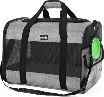 Produktbild von Tragetasche für Haustiere - Tragbare Katzentasche mit Oberöffnung - Herausnehmbare Matte - Atmungsaktives Mesh - Transportbox für Katzen und Hunde - Grau