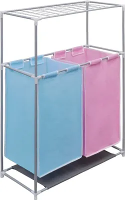 Obrázek produktu pro koš na prádlo se 2 přihrádkami a sušákem na prádlo