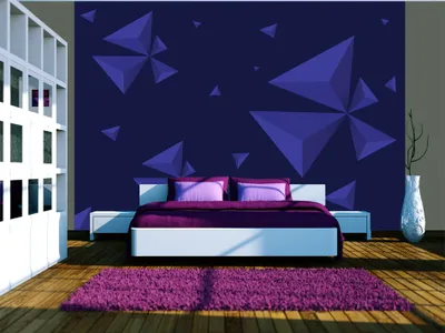 Produktbild von Vlies Fototapete geometrische Muster 400x280 cm Tapeten Wandtapete XXL 3D Effekt Dreiecke blau Abstrakt 10110901-1