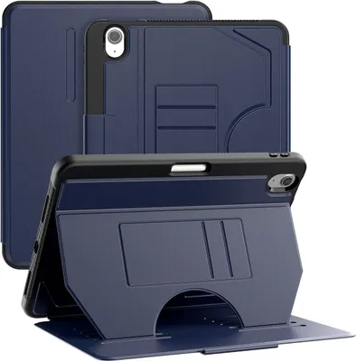 Produktbild von Mobigear Magnetic Folio iPad Air 11 Zoll (2025) Hülle Klapphülle + Stifthalter - Marineblau