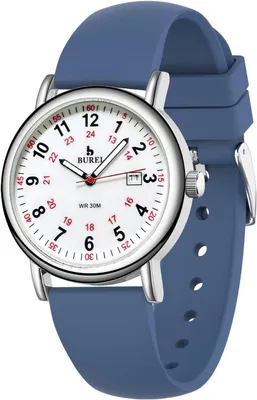 Image de Montre pour femmes et hommes pour infirmières, médecins, étudiants, Uni, étanche, heure militaire 12/24 heures, cadran lumineux et bien lisible