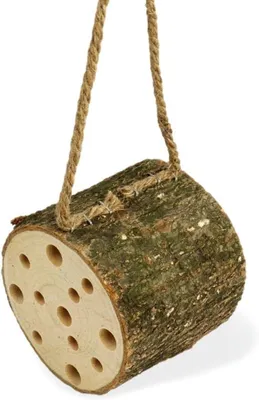 Productafbeelding van Insectenhotel van hout, boomstammodel, 10x9 cm, nestkast voor tuin en balkon