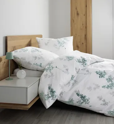 Produktbild von Janine Design Feinbiber-Bettwäsche-Garnitur DAVOS 65172 Farbe jadegrün Größe 155x220+80x80