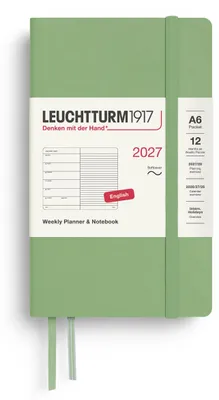 Produktbild von LEUCHTTURM1917 Wochenkalender 2027 Pocket (A6) mit Notizbuch, liniert - Terminpl