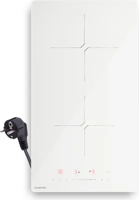 Produktbild von Klarstein PowerGlide Induktionskochfeld - 2-Zonen, 3500W Boost, Touch-Schieberegler, Timer & Kindersicherung, Restwärmeanzeige, Glaskeramik, 30cm, Kochfeld Induktion, Weiß