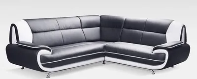 Produktbild von Emoebel24 Ecksofa Onyx 3-R-3 240x240x89 cm Eckcouch aus Kunstleder im verschiedenen Farbvarianten (schwarz-weiss)