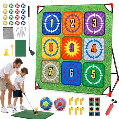 4-in-1 Golfspeelset mit Klettbällen, Beil & Fußball