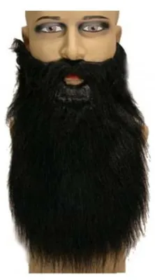Image de Barbe longue noire - accessoire déguisement et costume