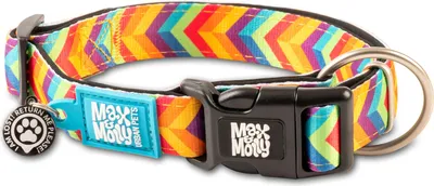 Productafbeelding van Max & Molly Slimline Halsband met Identificatieplaat - Zomercollectie/L
