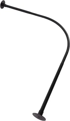 Produktbild von Famanu L-förmige Duschvorhangstange schwarz, Edelstahl 304, 95-125 × 95-125 cm, 18 Ringe, ohne Deckenhalterung