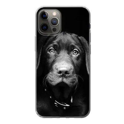 Produktbild von MuchoWow® Handyhülle Schutzhülle Hülle für iPhone 13 Pro Hund - Leicht - Schwarz Silikon Softcase Handy Hülle - Handy-Tasche