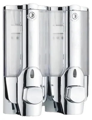 Produktbild von Seifenspender Wandmontage 2x400 ml Silber Flüssigseife Desinfektionsmittel ABS