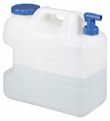 Image de Relaxdays - Bidon d'eau de 20 L, robinet de vidange, bouchon à vis, bidon d'eau potable portable, sans BPA, camping, voiture, blanc