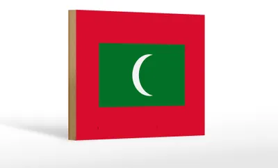 Produktbild von Holzschild Flagge Malediven 18x12 cm Flag of the Maldives Dekoration