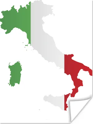 Produktbild von MuchoWow® Poster Karte - Italien - Flagge 60x80 cm - Schlafzimmer Dekoration