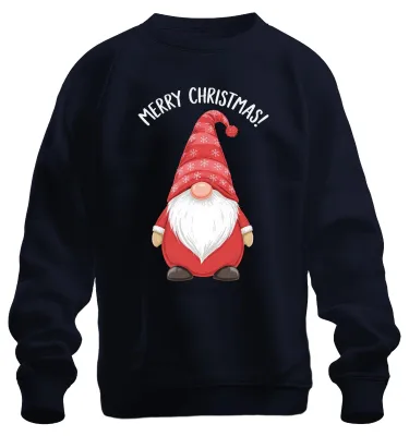 Zdjęcie produktu dla Wesołych Świąt! Christmas Gnome Gnome Christmas Snowflakes Uni Sweatshirt Pullover, Navy, 3XL