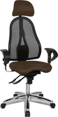 Produktbild von Topstar Bürostuhl Sitness 45, ST99U L59X Stoff braun, Gestell chrom